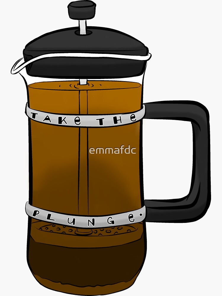 "Coffee Plunger ('Take the Plunge')" Sticker by emmafdc Redbubble