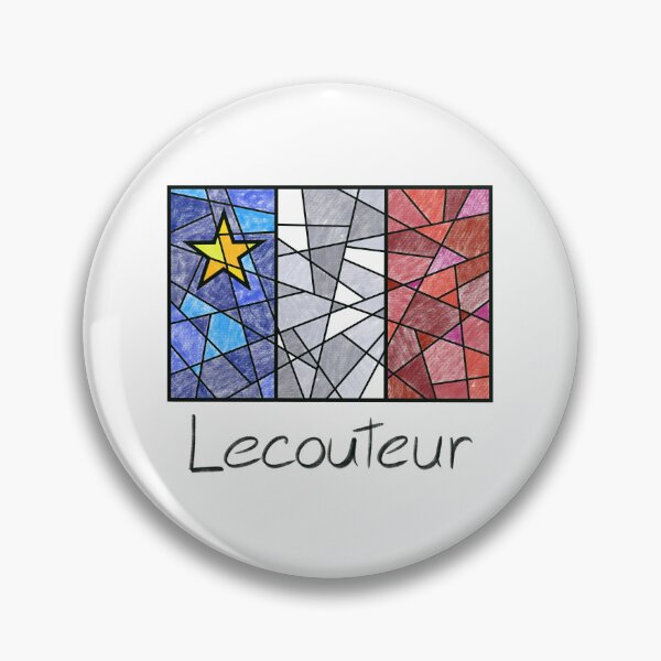Item preview, Acadian Flag pastel mosaic Lecouteur - Drapeau acadien mosaïque pastel vitrail Lecouteur designed and sold by ColoursOfFrance.