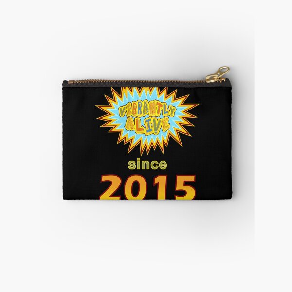 Item preview, Vibrantly Alive Since 2015 Birthday Birth Year, Blue Yellow designed and sold by artfulnotebook.
