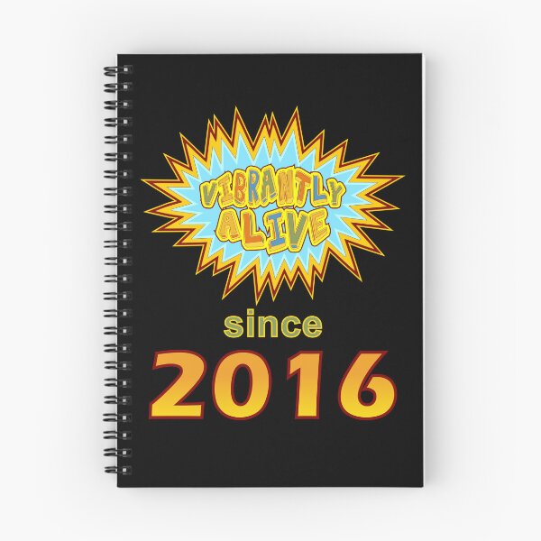 Item preview, Vibrantly Alive Since 2016 Birthday Birth Year, Blue Yellow designed and sold by artfulnotebook.
