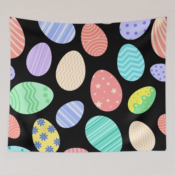 Item preview, Easter Egg Print on Black designed and sold by PinHookPrincess.