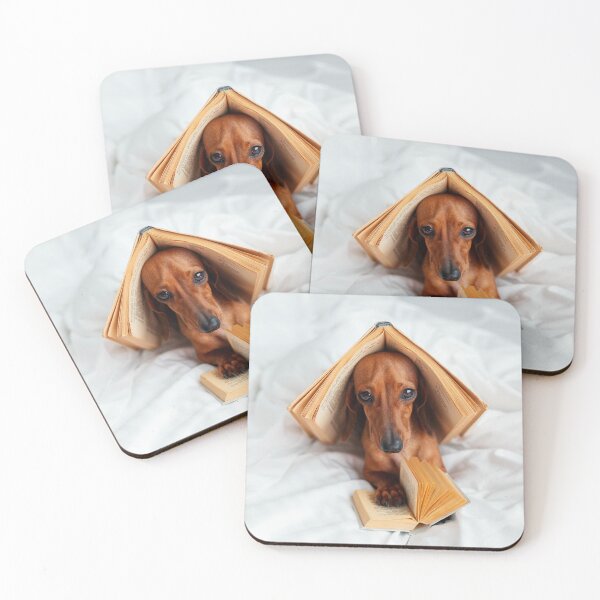 Item preview, Cute Dog With Books in Bed designed and sold by ONORMAL.