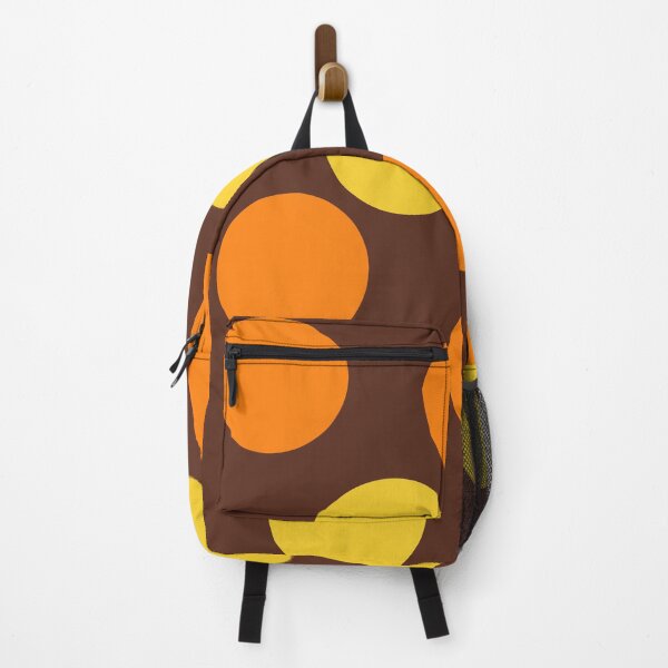Item preview, Orange, yellow Polka Dots on Brown Background designed and sold by River Graphic Design.