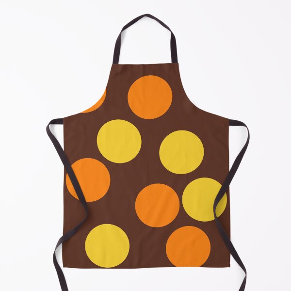 Item preview, Orange, yellow Polka Dots on Brown Background designed and sold by River Graphic Design.