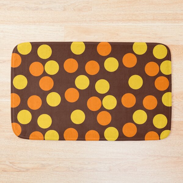 Item preview, Orange, yellow Polka Dots on Brown Background designed and sold by River Graphic Design.