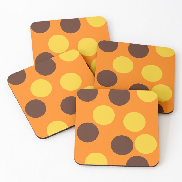 Item preview, Brown, yellow Polka Dots on Orange Background designed and sold by River Graphic Design.