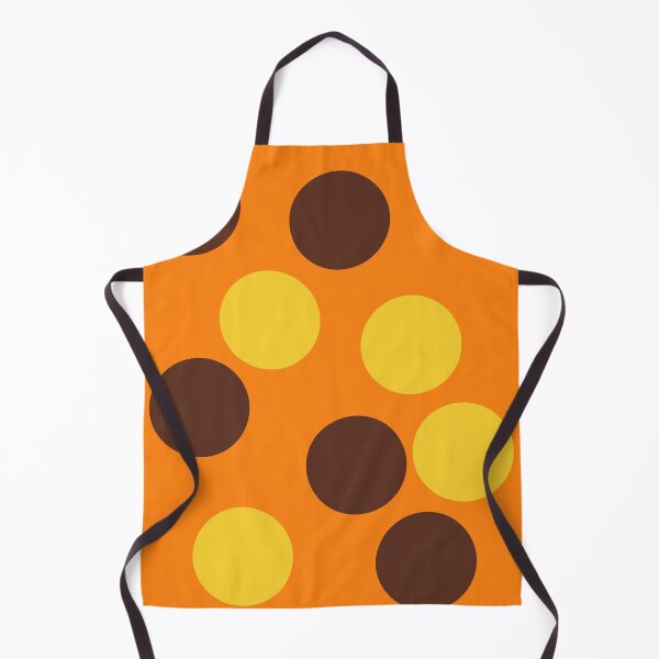 Item preview, Brown, yellow Polka Dots on Orange Background designed and sold by River Graphic Design.