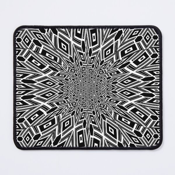 Item preview, Black and White Funky Cubism Mandala Abstract designed and sold by SeaChangeDesign.