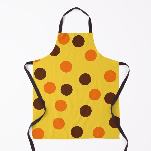 Item preview, orange and brown polka dots on a yellow background designed and sold by River Graphic Design.