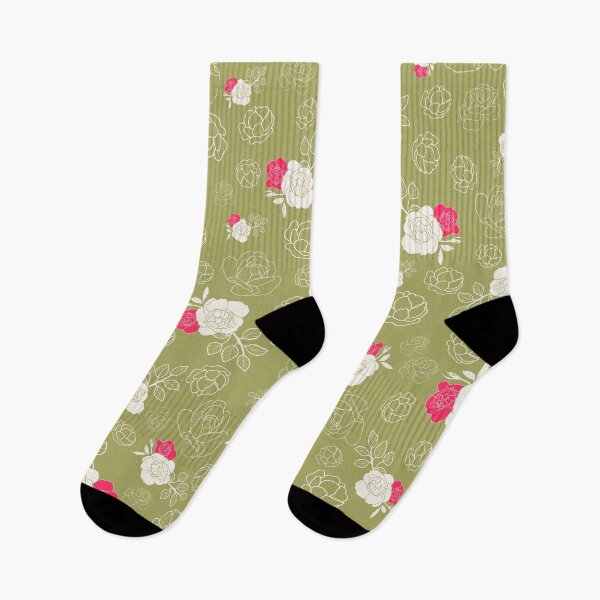 Item preview, GEOMETRIC GREEN ROSES FLORAL PATTERN designed and sold by sheseddit.