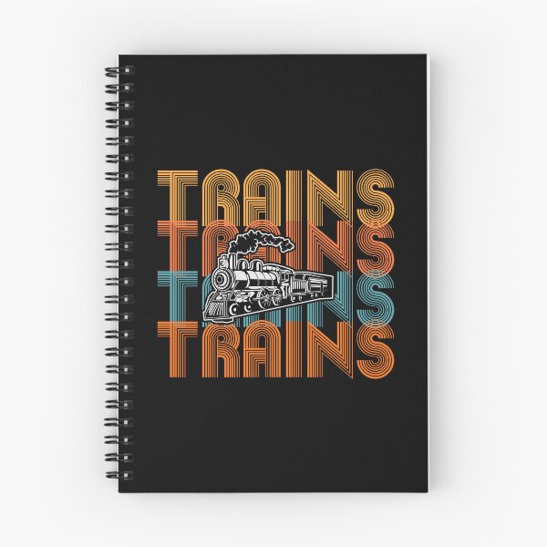 Item preview, Trains Trains Trains Retro Words Lettering Steam Engine Railroad Locomotive. designed and sold by TheTrainRoom.