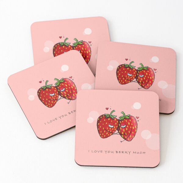 Item preview, Cute Strawberry Couple with "I Love You Berry Much" designed and sold by Live_With_Suzy.