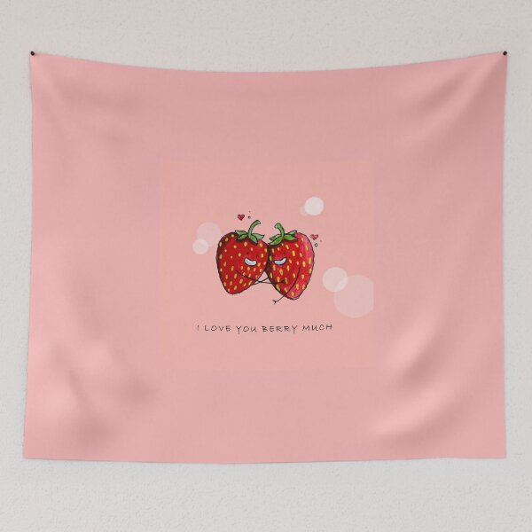Item preview, Cute Strawberry Couple with "I Love You Berry Much" designed and sold by Live_With_Suzy.