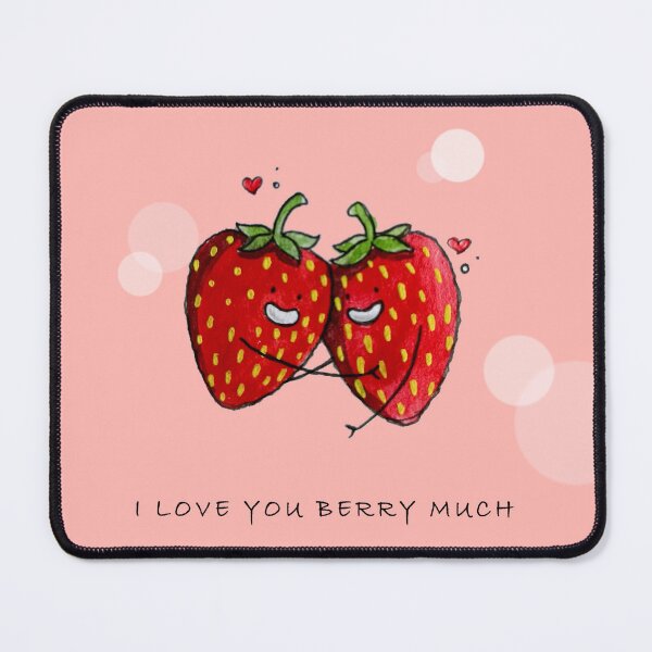 Item preview, Cute Strawberry Couple with "I Love You Berry Much" designed and sold by Live_With_Suzy.
