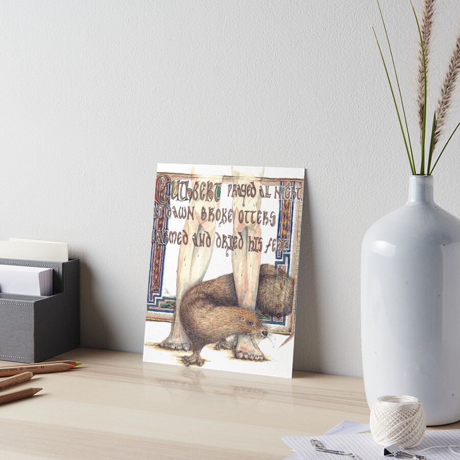 St. Cuthbert and the Otter Art Board Print