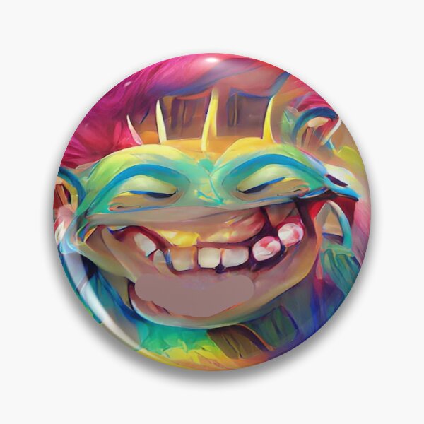 Wild Cute and Creepy Rainbow Troll - Trolls Pin