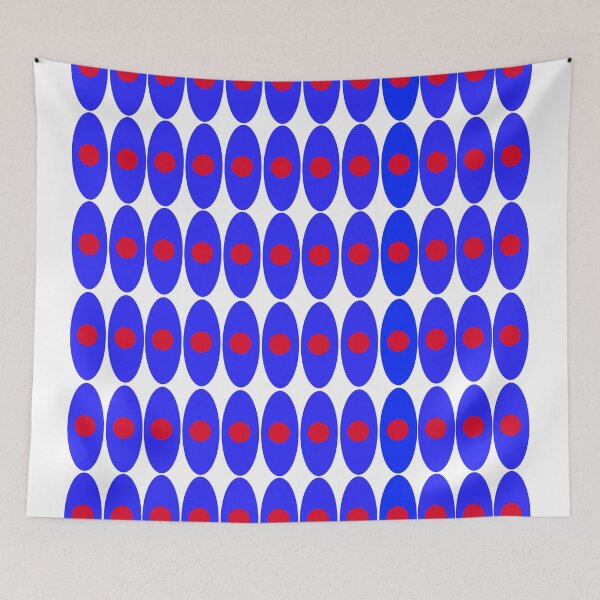 Item preview, Blue and red ellipses on white background designed and sold by Becky Hunter.