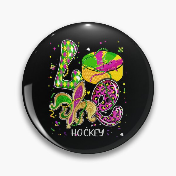 Item preview, I Love Hockey Mardi Gras Beads Costume Leopard Plaid  designed and sold by wendyy88.