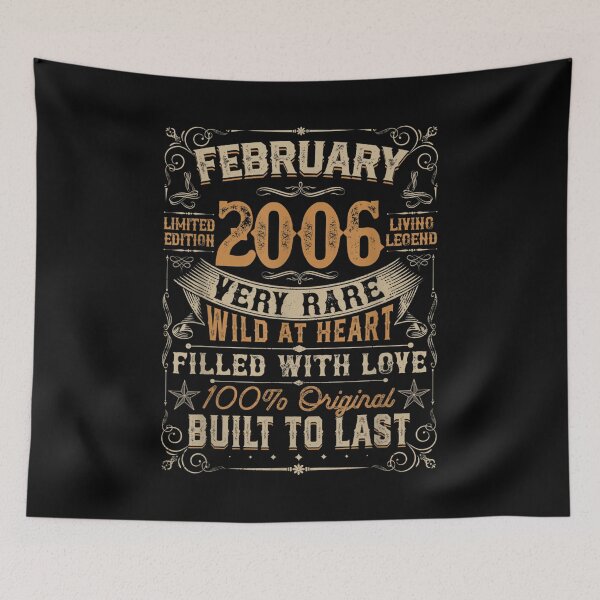 Item preview, Born In February 2006 16th Birthday Gift Retro 16 Years Old  designed and sold by wendyy88.