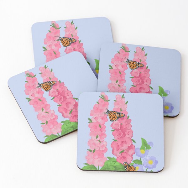 Item preview, Hollyhocks and forget me nots designed and sold by Faerieglen.