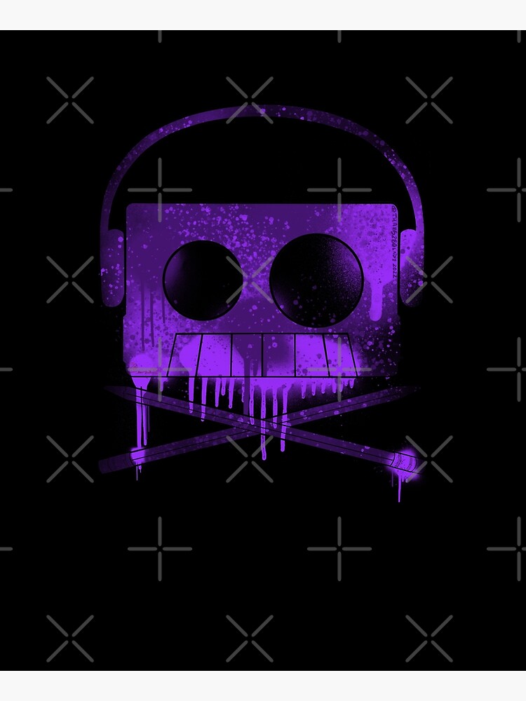 Artwork view, Purple Drippy Ooze Cassette Tape Skull and Crossbones designed and sold by that5280lady