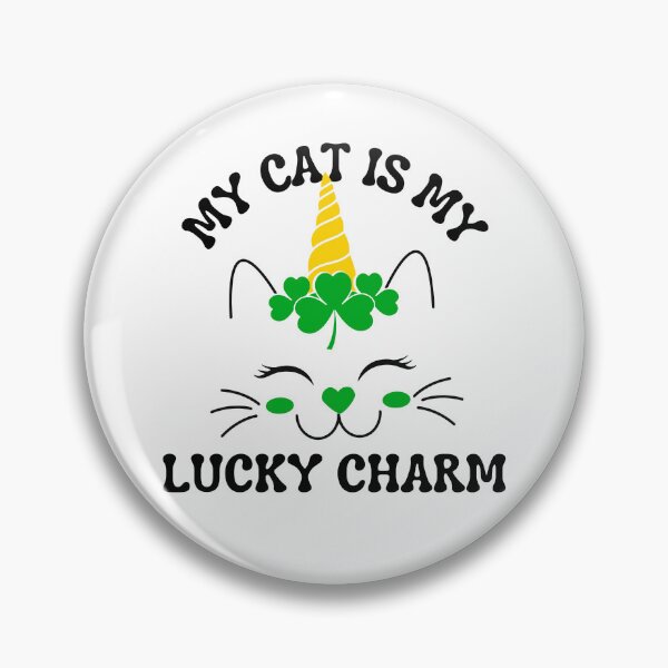 Item preview, My Cat Is My Lucky Charm, Fun print for cat lovers who like St. Paddy's day, caticorns and being awesome designed and sold by Auntieck.