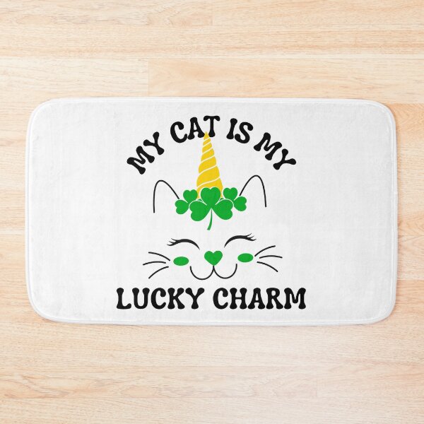 Item preview, My Cat Is My Lucky Charm, Fun print for cat lovers who like St. Paddy's day, caticorns and being awesome designed and sold by Auntieck.