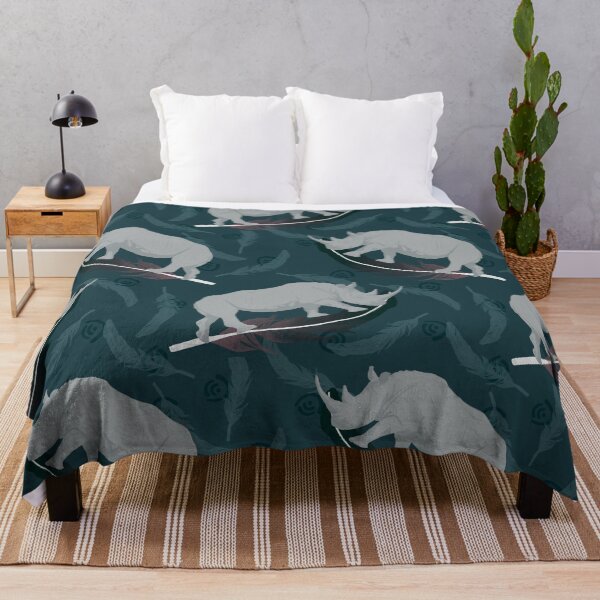 Artikelvorschau, Floating White Rhino - Dark Teal entworfen und verkauft von Jasrese.