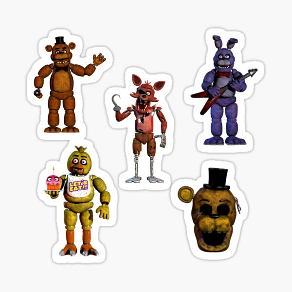 FNAF 2 Withered Animatronic Sticker Pack Sticker for Sale by RodaAnimation