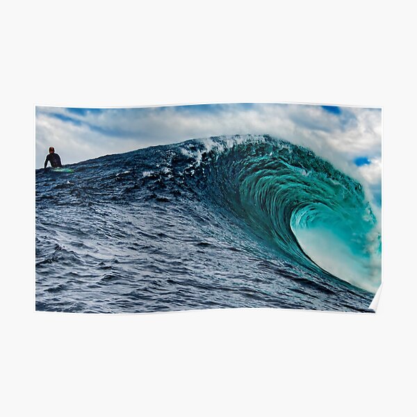 Surfer riding a giant sea wave, Swimming, Adventure, Outdoors, Surfing Poster