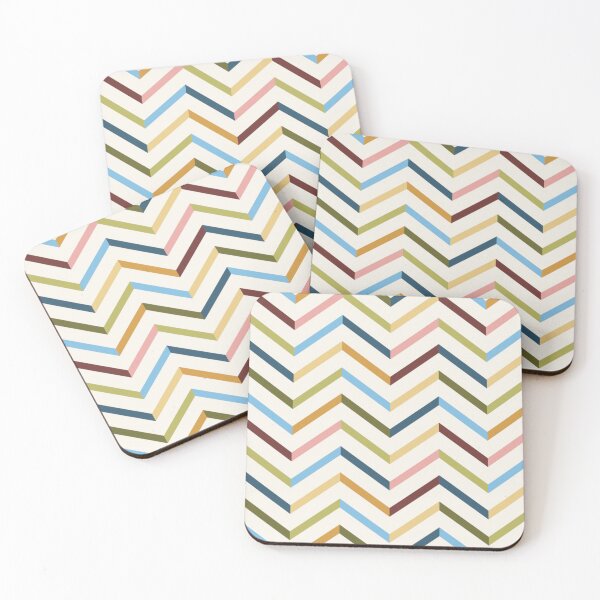 Item preview, 3D Optical Illusion Zig Zag Chevron ZigZag Psychonaut Hallucinagen Pattern Print  Teal Brown designed and sold by Shayna Westfall.