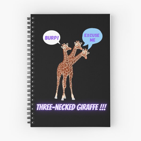 Item preview, Three-necked giraffe - Burp edition (in black) designed and sold by CosmicStory.
