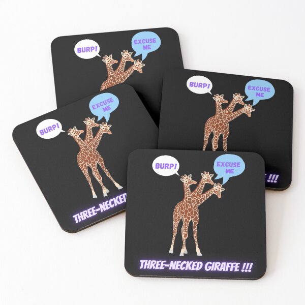 Item preview, Three-necked giraffe - Burp edition (in black) designed and sold by CosmicStory.