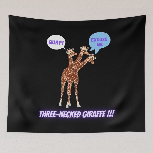 Item preview, Three-necked giraffe - Burp edition (in black) designed and sold by CosmicStory.