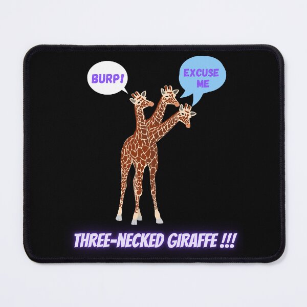 Item preview, Three-necked giraffe - Burp edition (in black) designed and sold by CosmicStory.