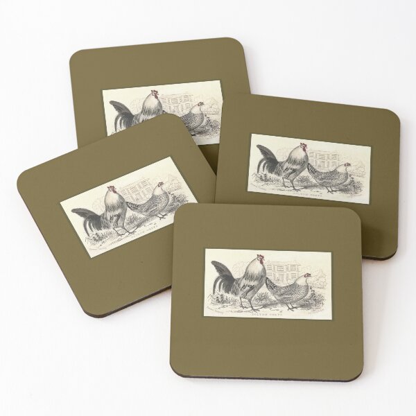 Item preview, Vintage Bolton Grey Chickens - 1800's Print designed and sold by MountMercantile.