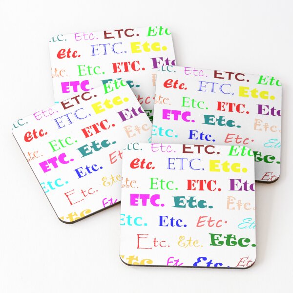 Item preview, Etc. Etcetera Et Cetera in various colors and fonts designed and sold by Becky Hunter.