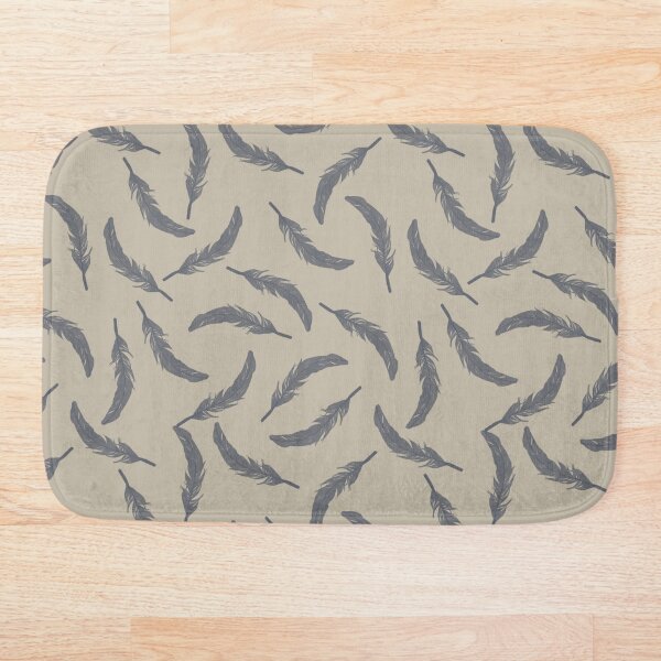 Item preview, Floating Feathers - Indigo Blue on Khaki designed and sold by Jasrese.