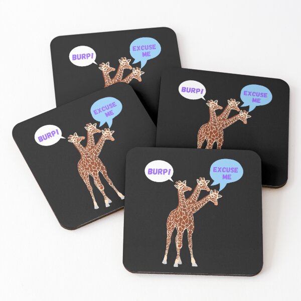 Item preview, Three-necked giraffe - Burp edition (without title, in black) designed and sold by CosmicStory.