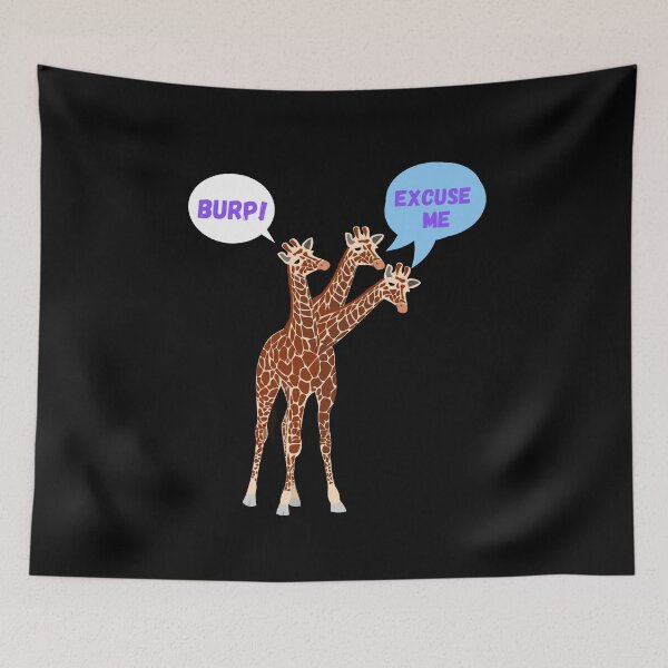 Item preview, Three-necked giraffe - Burp edition (without title, in black) designed and sold by CosmicStory.