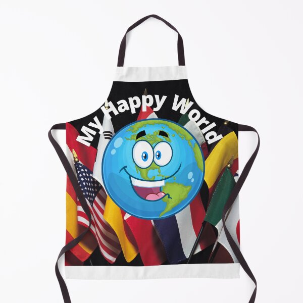 Item preview, My Happy World Earth and Flags Poster, Earth Day Gift designed and sold by LGMmugsdesign.