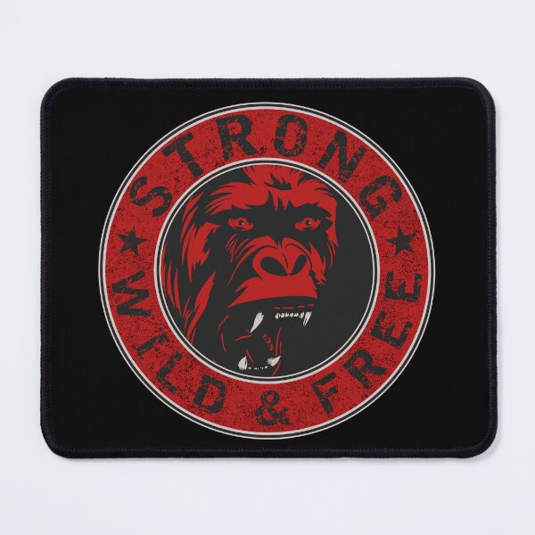 Item preview, Gym Fitness Gorilla Strong Wild & Free designed and sold by OmmeDesigns.
