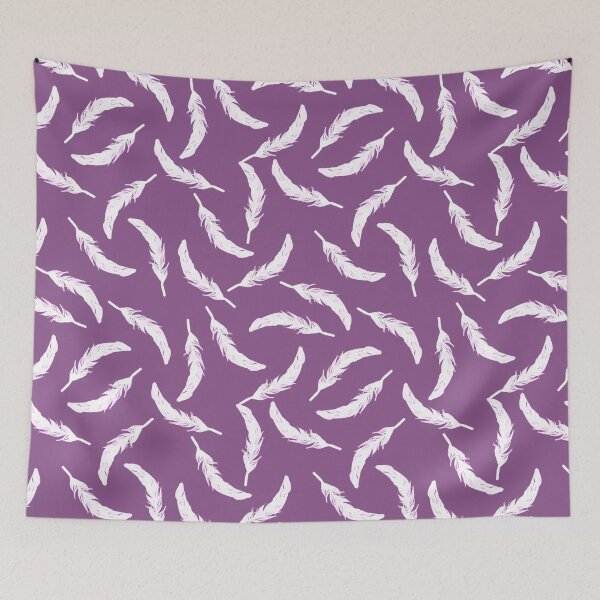 Item preview, Floating Feathers - White on Purple designed and sold by Jasrese.