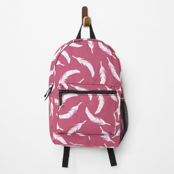 Item preview, Floating Feathers - White on Berry Pink designed and sold by Jasrese.