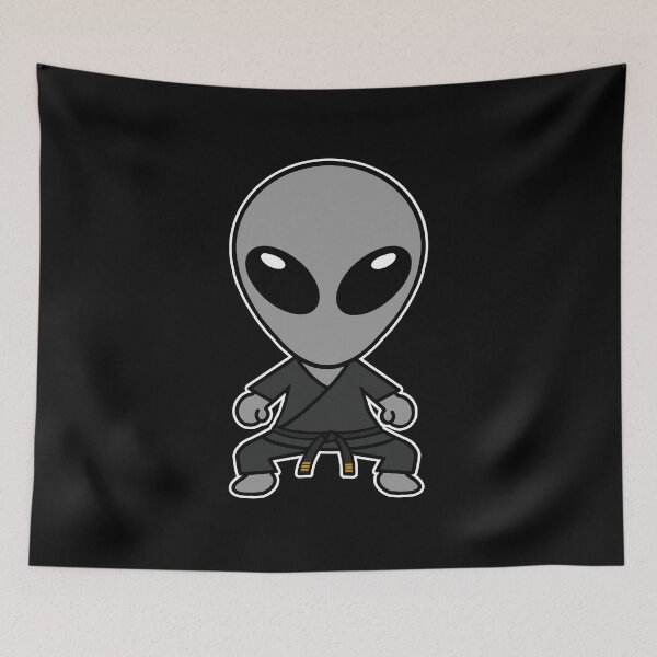 Item preview, Space Alien Practicing Karate - Dark Gi designed and sold by SpaceAlienTees.
