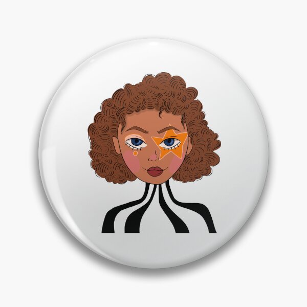 Item preview, Clown Girl with Brown Hair and Orange Makeup designed and sold by DoodleSanctuary.