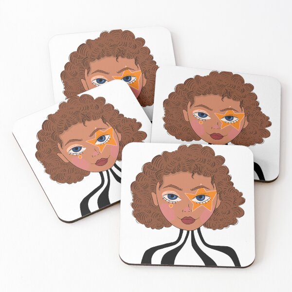 Item preview, Clown Girl with Brown Hair and Orange Makeup designed and sold by DoodleSanctuary.