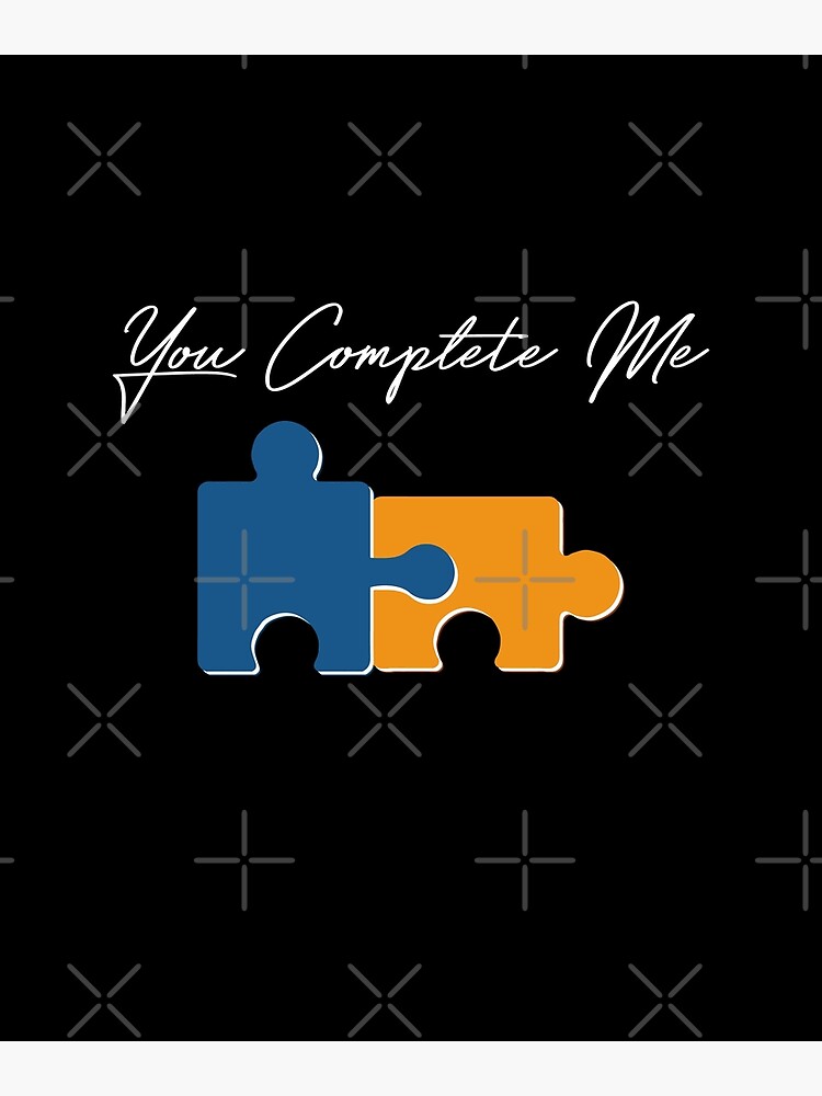 You Complete Me Metallic Puzzle Pieces Card