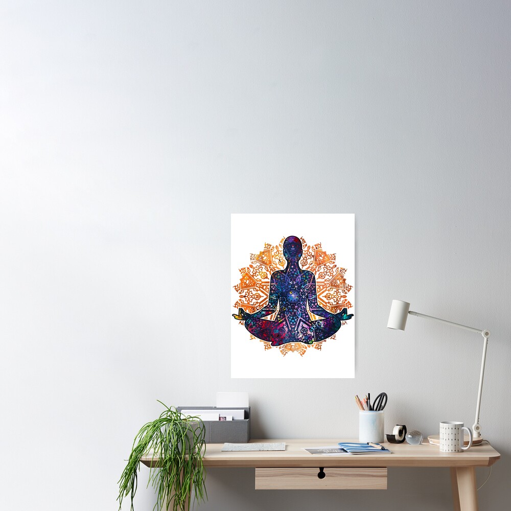 Póster for Sale con la obra «Mujer meditando con mandala» de EvasDreams