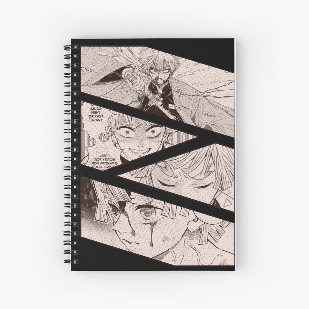 Zenitsu Agatsuma Demon Slayer Kimetsu No Yaiba Manga Panel Design Spiral Notebook By 7952